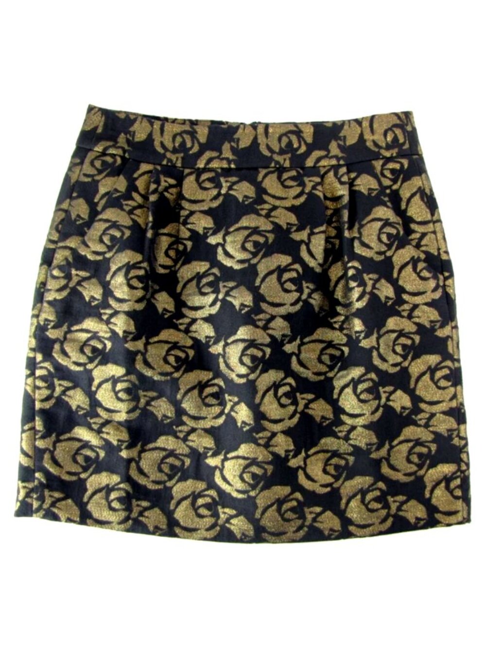 SALE! Floral Shimmery Gold Short Mini Skirt